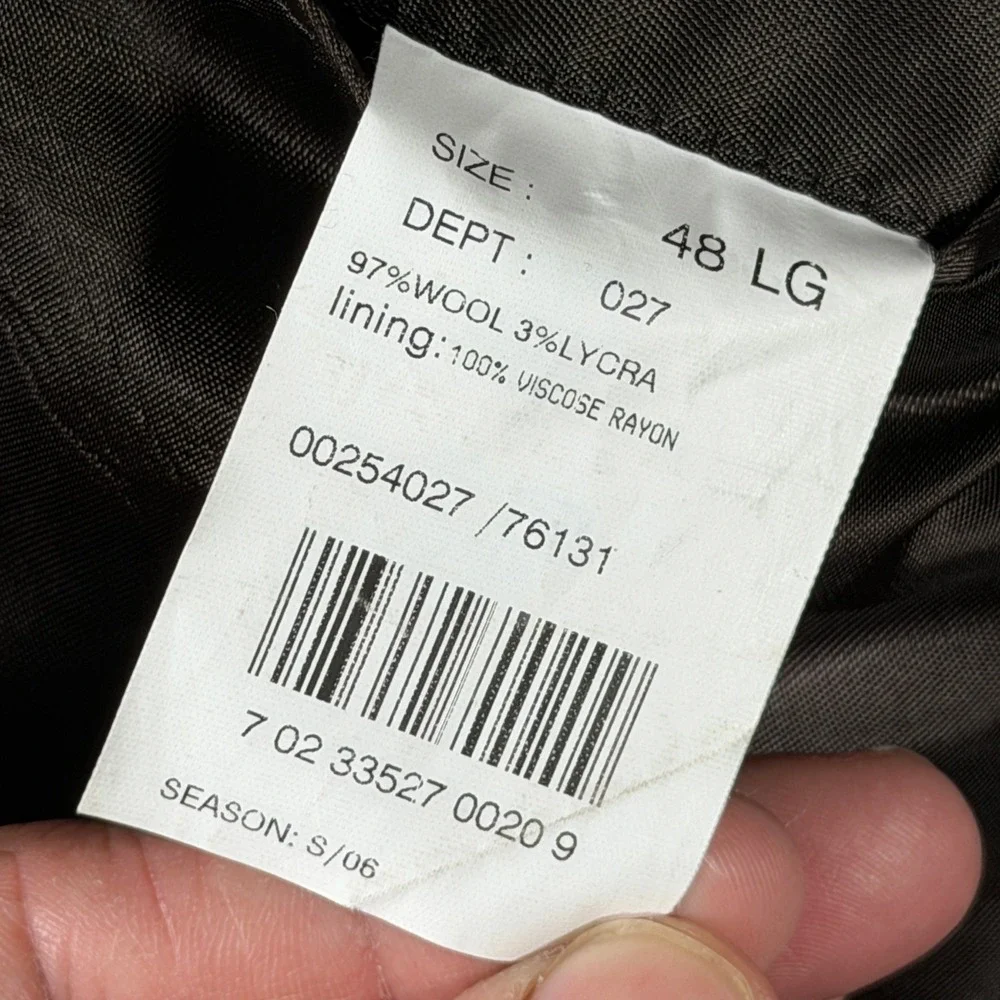 Brooks Brothers 346 Mens 48 LG Stretch Wool Blazer Brown Houndstooth‎ Sport Coat